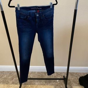 Guess jeans. Power skinny with zipper down the back. Size 28